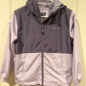 Eddie Bauer Youth Girls Purple Double Zip Wind Jacket Size Medium 10-12